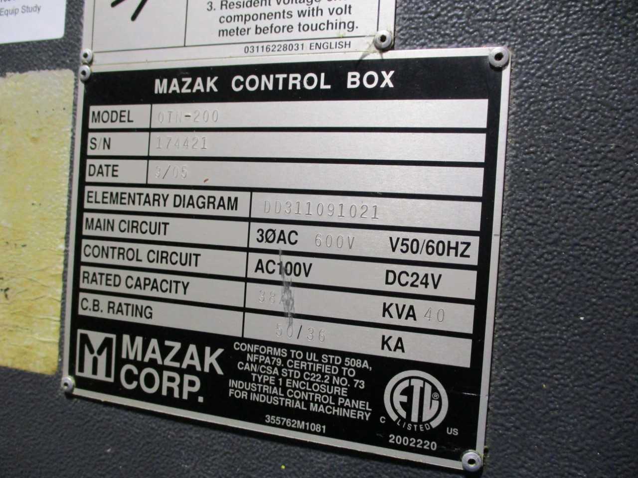 2005 MAZAK QTN-200 CNC TURNING CENTER - CNC LATHES