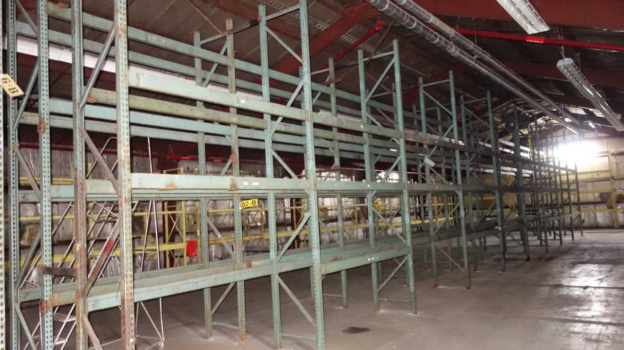 81FT OF STEEL RACKING - 9ft Sections, 18' HIGH x 3' DEEP - PALLET RACKING