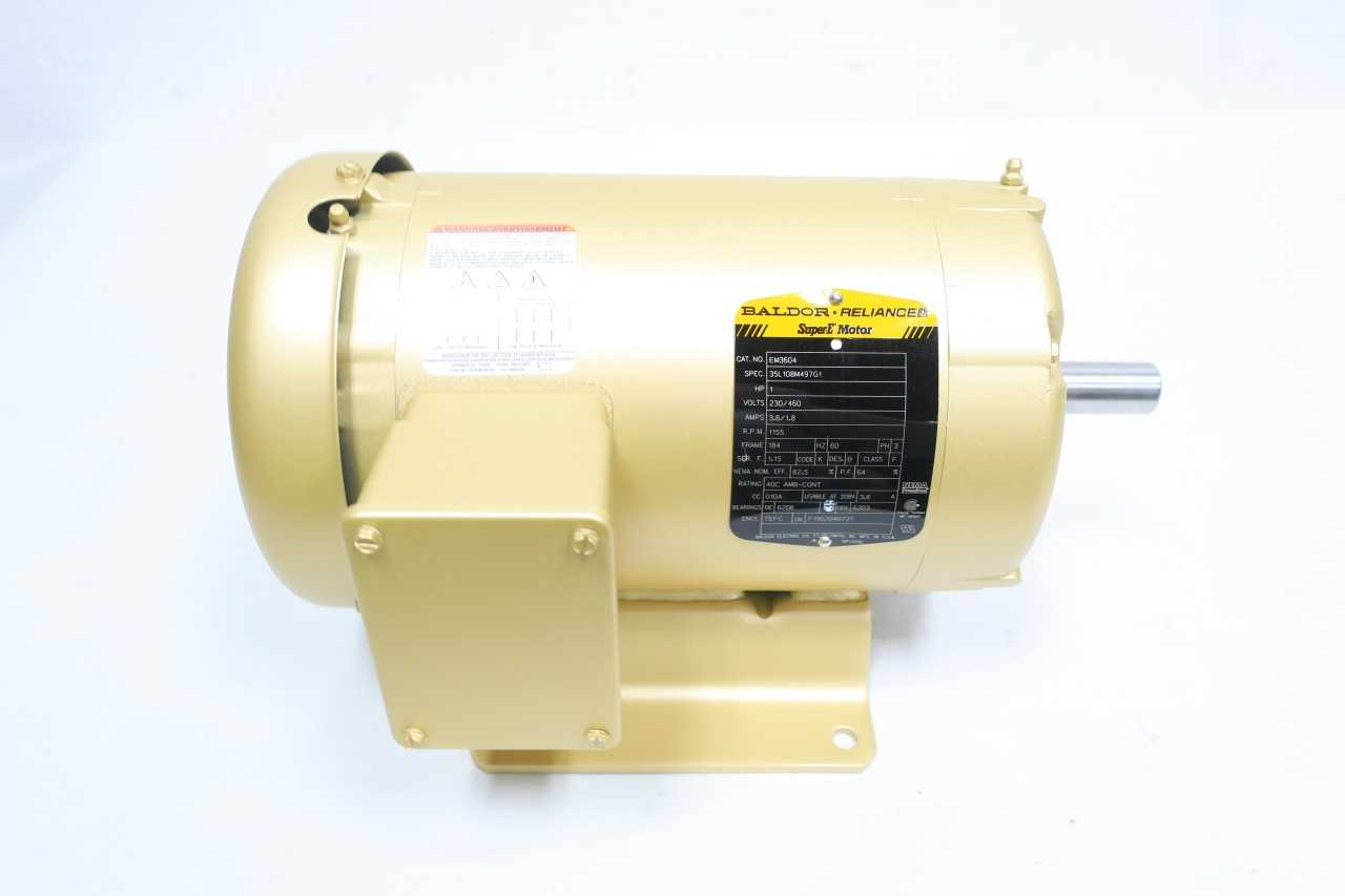 BALDOR EM3604 SUPER-E AC MOTOR 184 3PH 1HP 1155RPM 230/460V-AC - ELECTRIC MOTORS BALDOR EM3604 SUPER-E AC MOTOR 184 3PH 1HP 1155RPM 230/460V-AC - ELECTRIC MOTORS