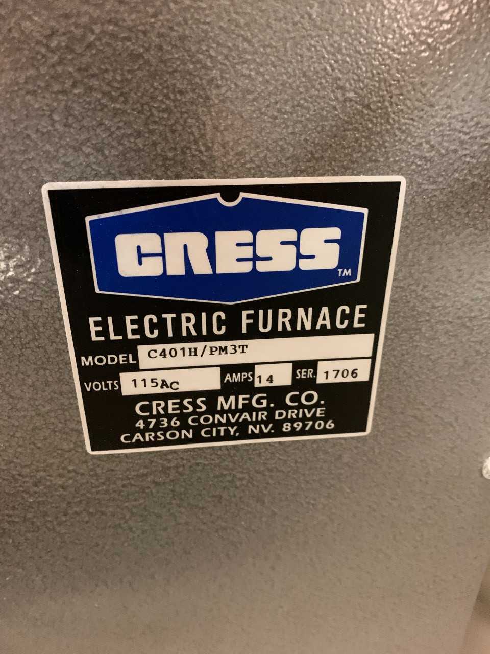 Cress C401H 2250 degree Curing Furnace " New " - LAB & SCIENTIFIC