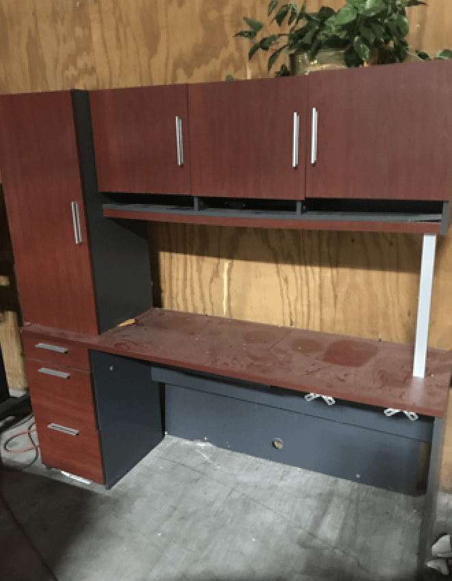 Office Desk and 2 Workstation Stands - PLANT & FACILITY