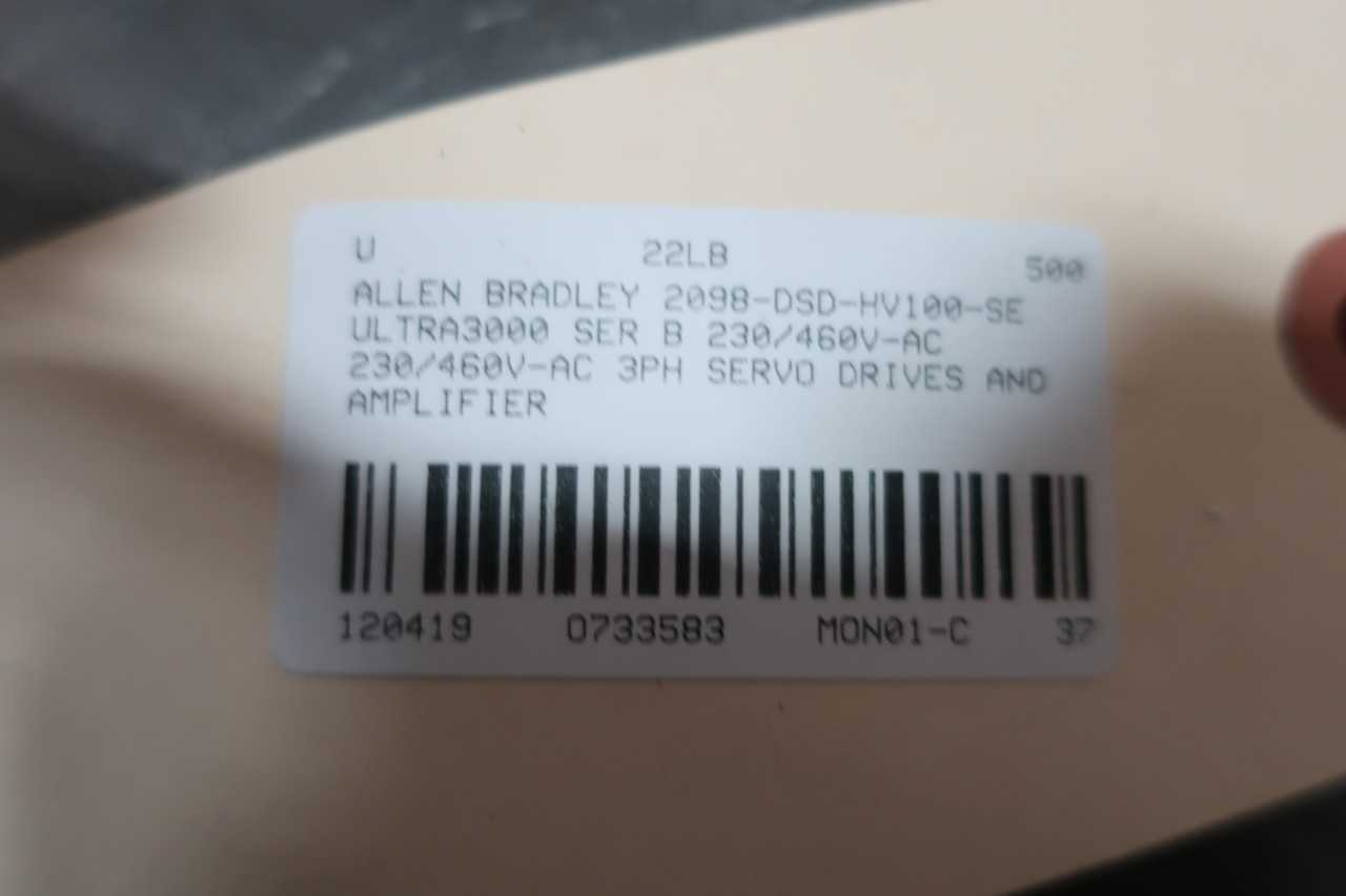 ALLEN BRADLEY 2098-DSD-HV100-SE ULTRA3000 SERVO DRIVE SER B - AUTOMATION & CONTROLS