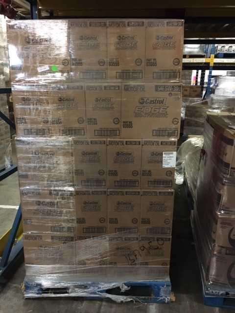 TRUCK LOAD OF ASSORTED CASTROL MOTOR OIL - PALLET JACKS