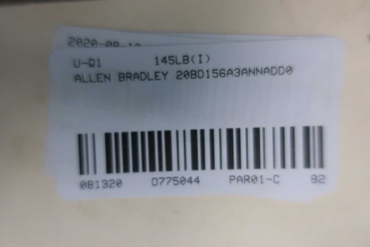 ALLEN BRADLEY 20BD156A3ANNADD0 432-528V-AC 125HP AC VFD DRIVE - MOTOR DRIVES