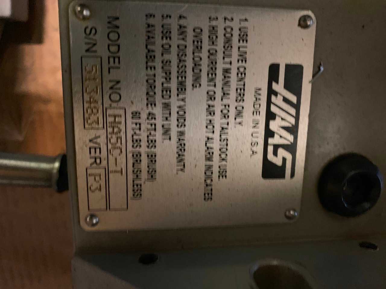 Haas HA5C Rotary Table - MACHINING ACCESSORIES & TOOLING