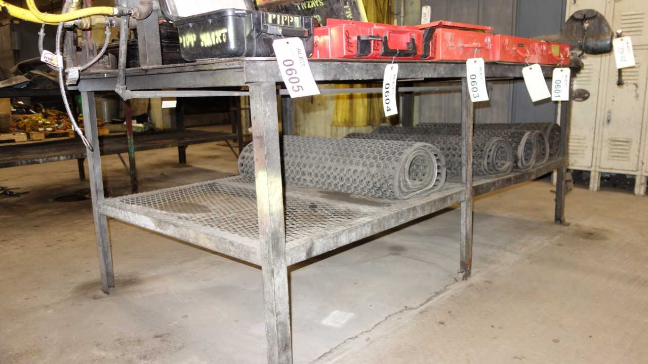 HEAVY DUTY STEEL 48 IN 94 IN 36 IN WORK TABLE WITH PIPE VISE - PLANT & FACILITY