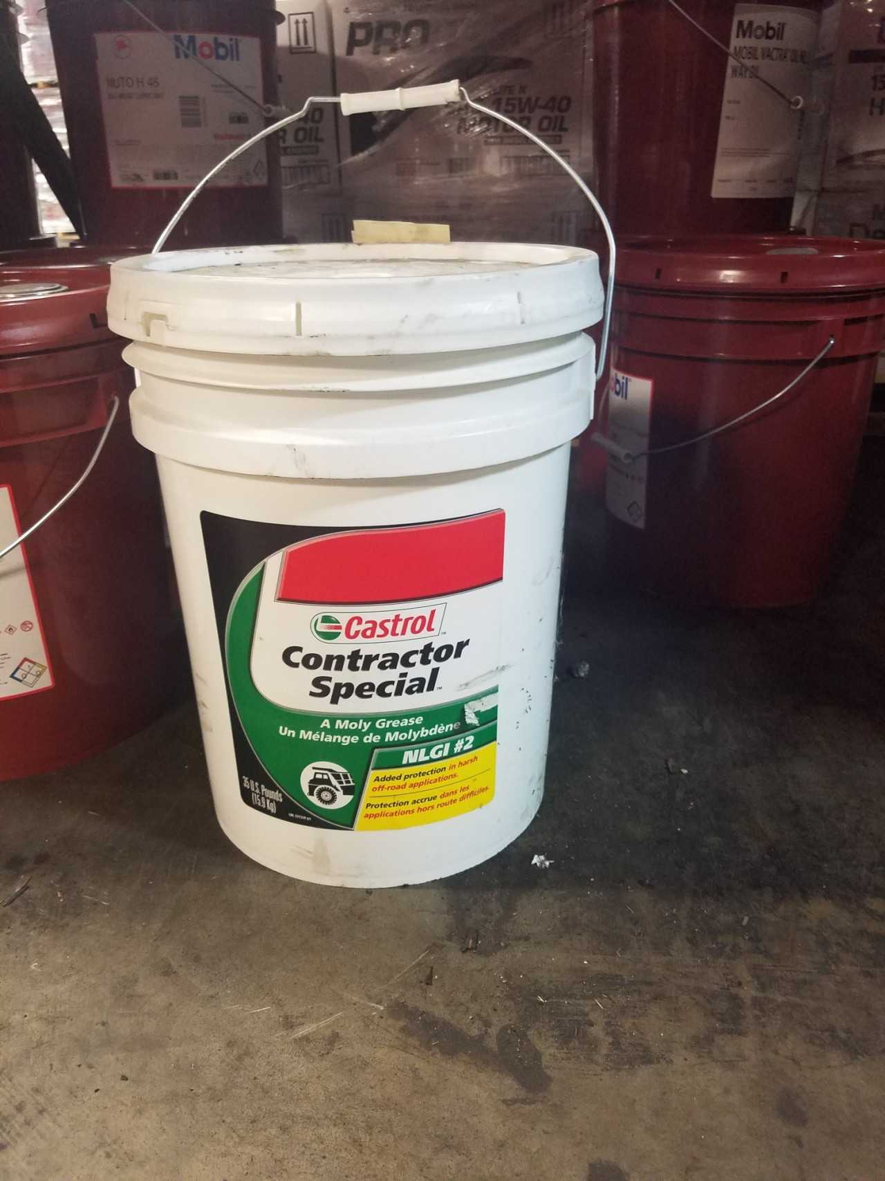 Lot of 1 Pail - CASTROL CONTRACTOR MOLY GREASE NLGI #2 35LB pail (5ga) - INDUSTRIAL PARTS