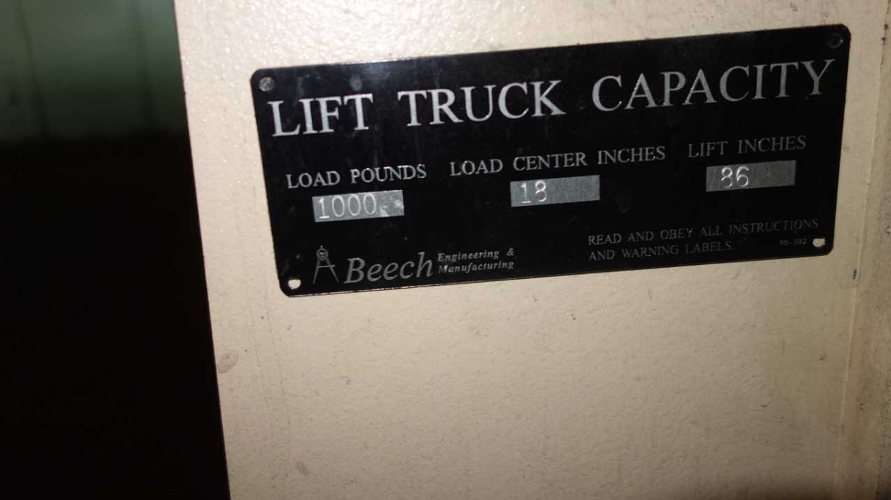BEECH 1000LB MANUAL SWITCHGEAR LIFT TRUCK - INDUSTRIAL PARTS