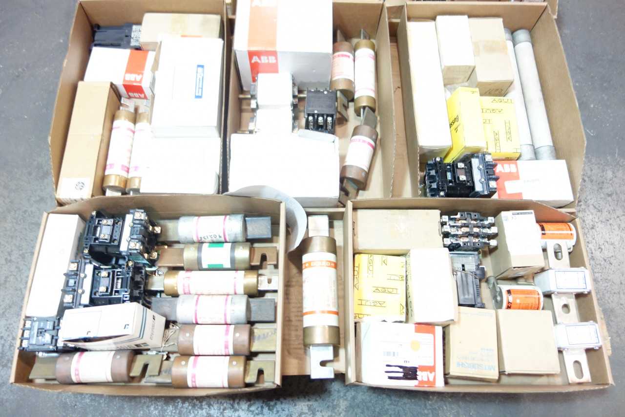1 PALLET OF ASSORTED FUSES, VOLTAGE STARTERS, AC CONTACTORS- ABB, WESTINGHOUSE, GOULD - CONTACTORS