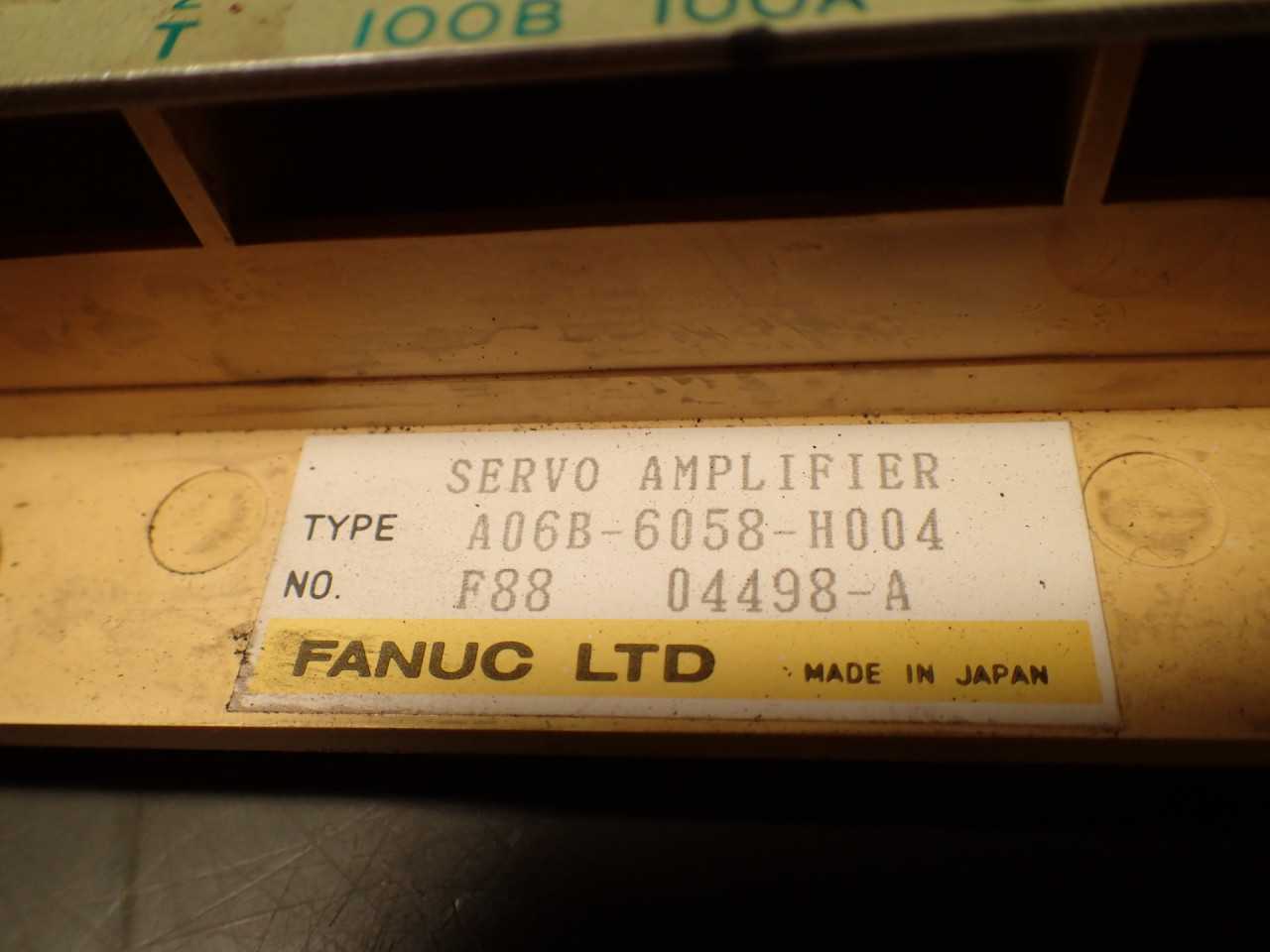 Fanuc A06B-6058-H004 Servo Drive Amplifier: Sold AS-IS for Parts/Repair - SERVO