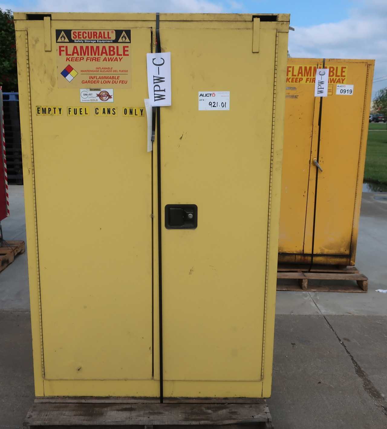 LOT OF 3 CHEMICAL SAFETY CABINETS - SAFETY EQUIPMENT