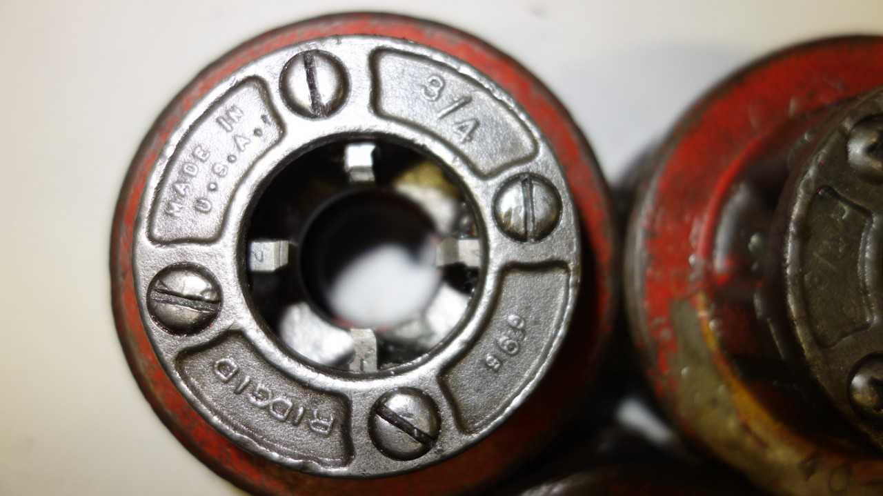 LOT OF 3 RIDGID 3/4 IN DIE HEADS - ELECTRIC POWER TOOLS