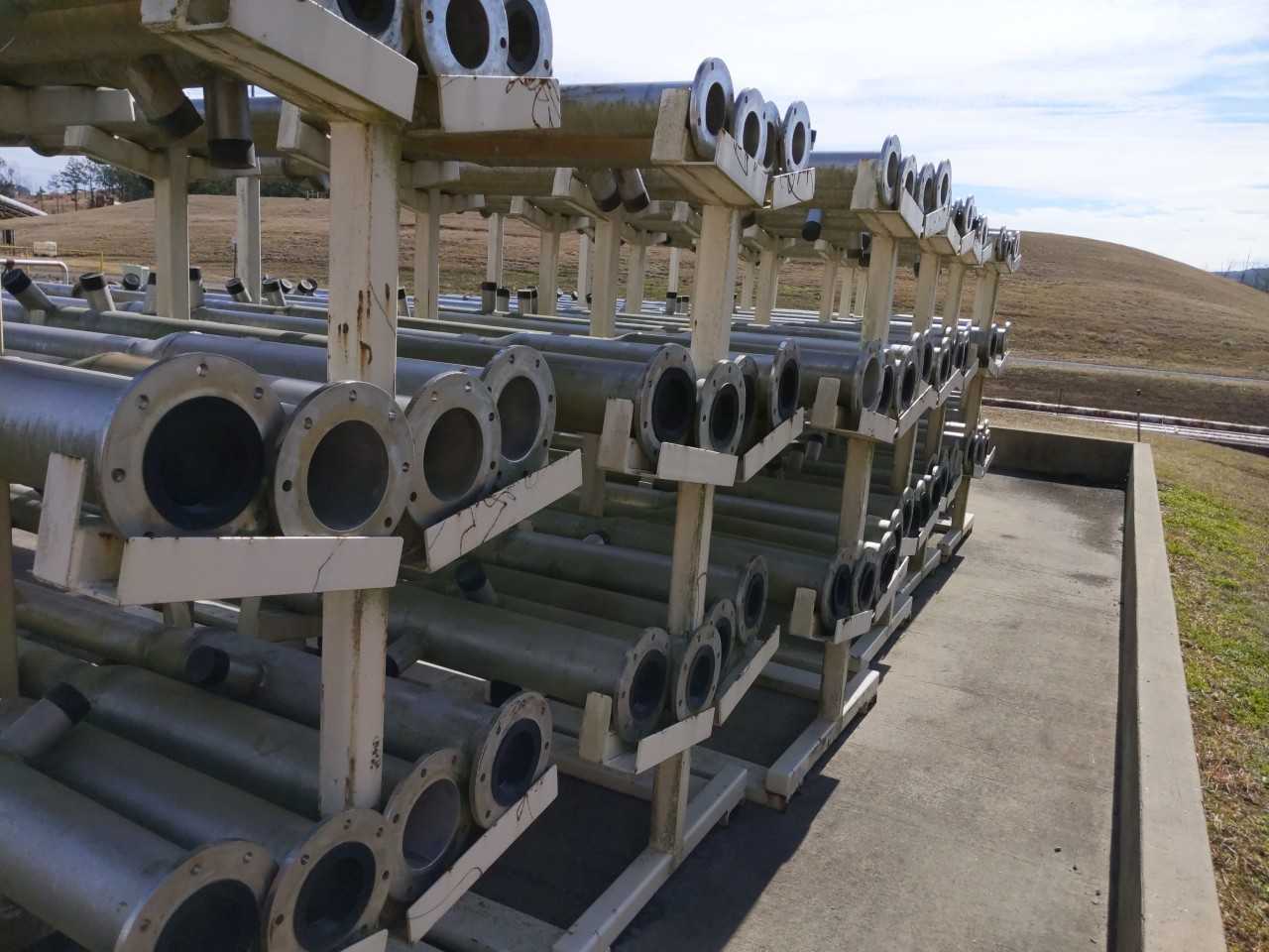 Stainless Steel Pipes on Racks - MATERIAL HANDLING