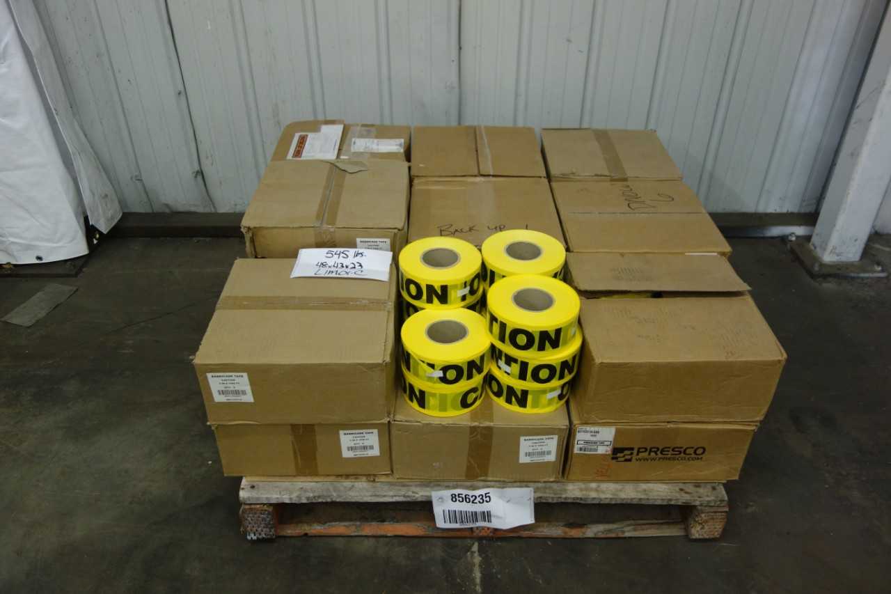 PALLET OF BARRICADE TAPE - SAFETY EQUIPMENT