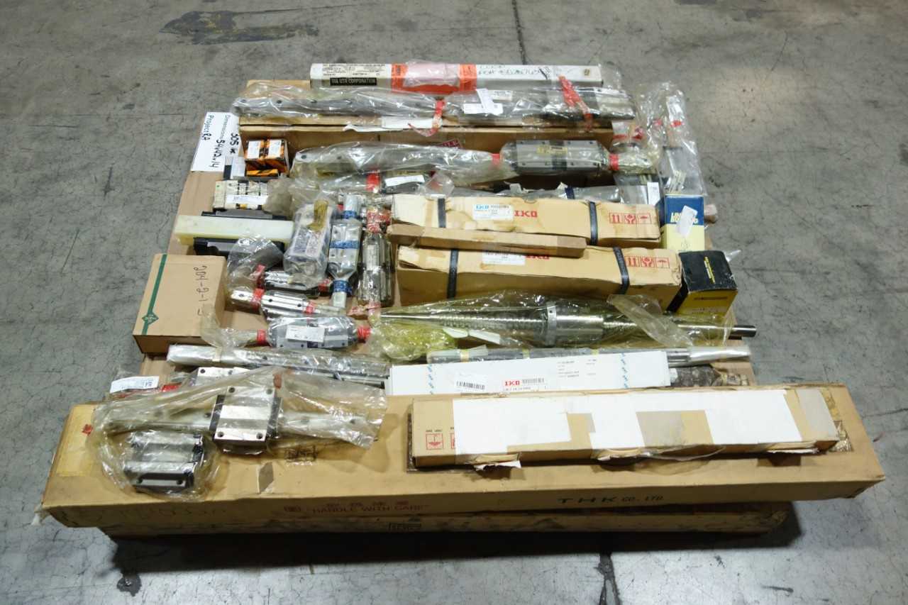 PALLET OF LINEAR BEARINGS RAILS GUIDES - BEARINGS