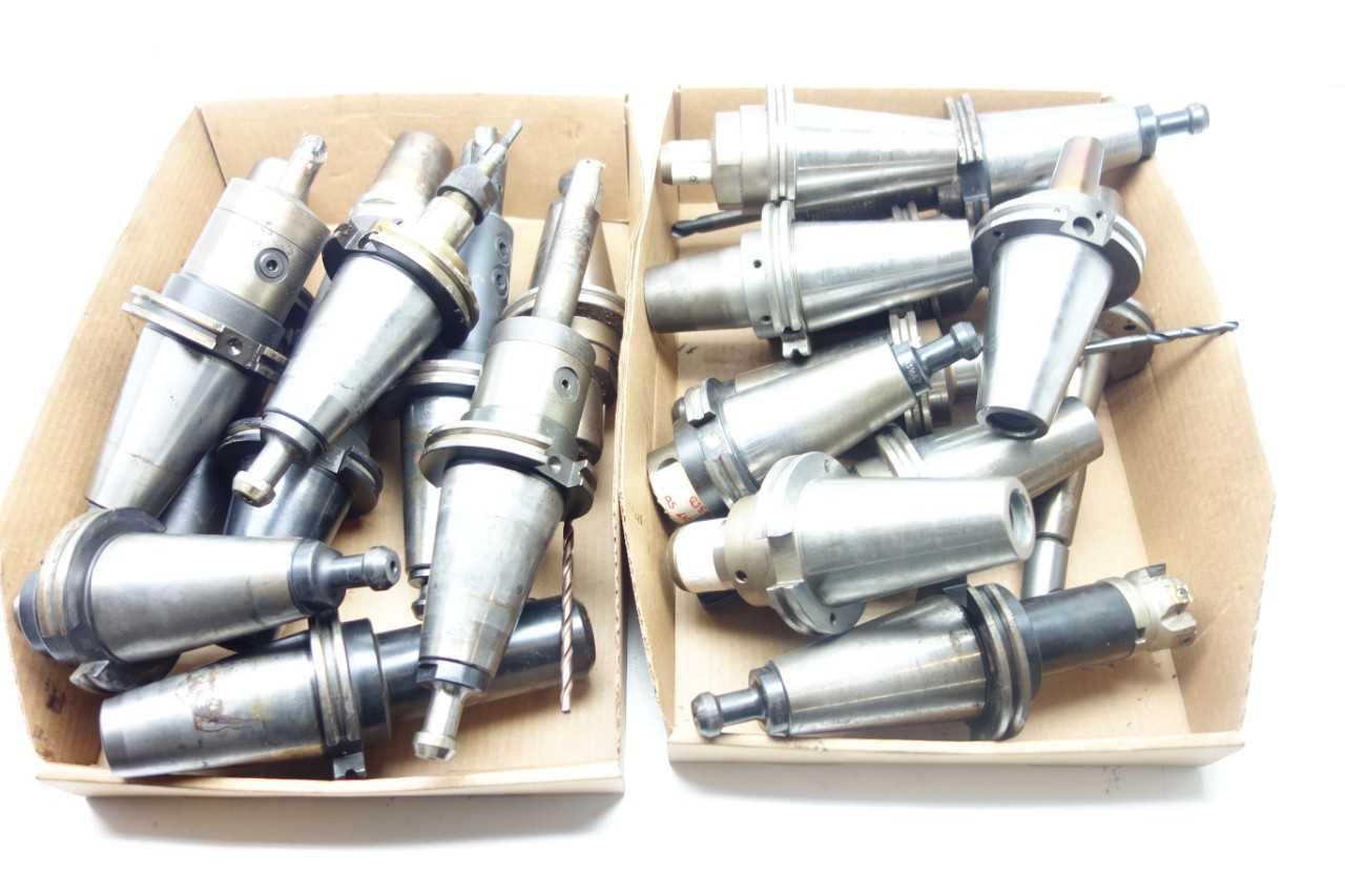 LOT OF ASSORTED CAT50 TOOL HOLDERS - ELECTRIC POWER TOOLS