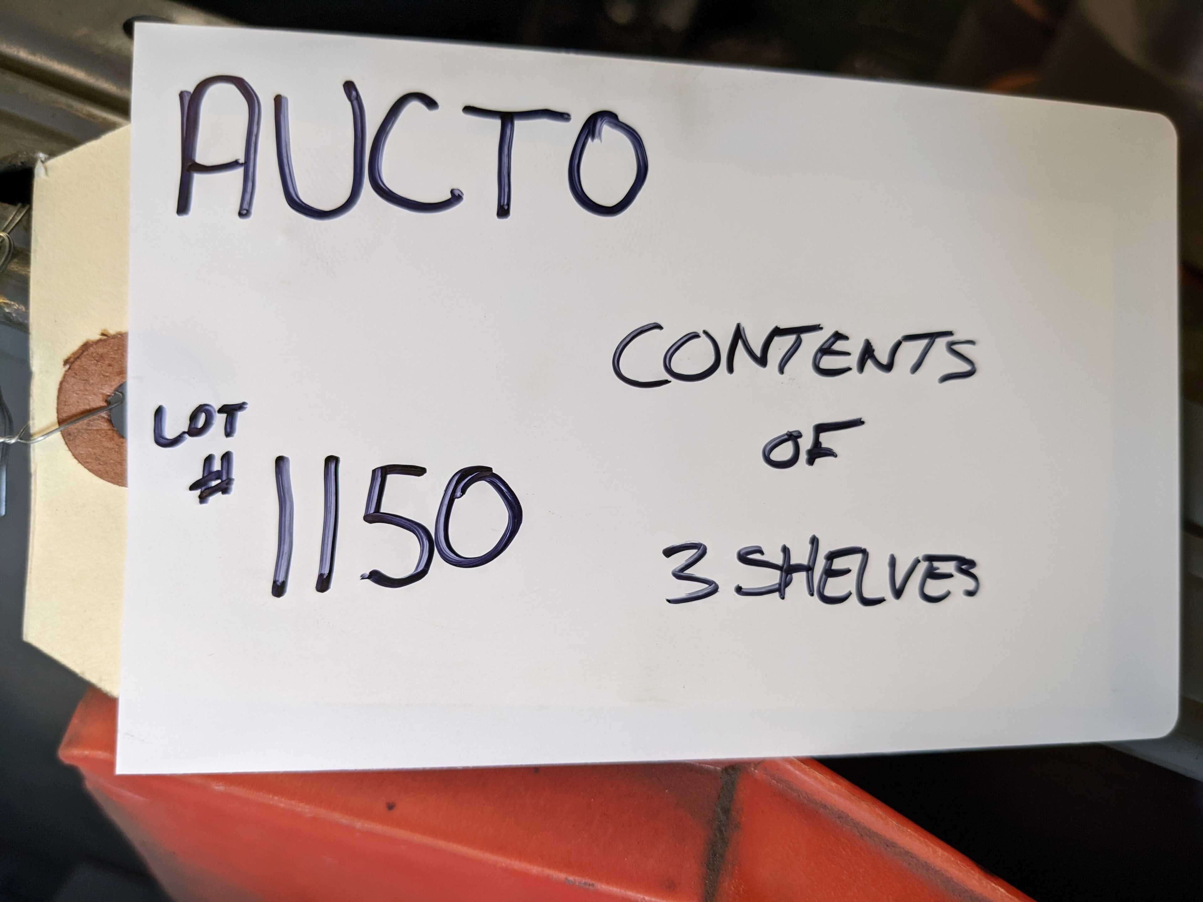 CONTENTS OF SHELVING - INDUSTRIAL PARTS