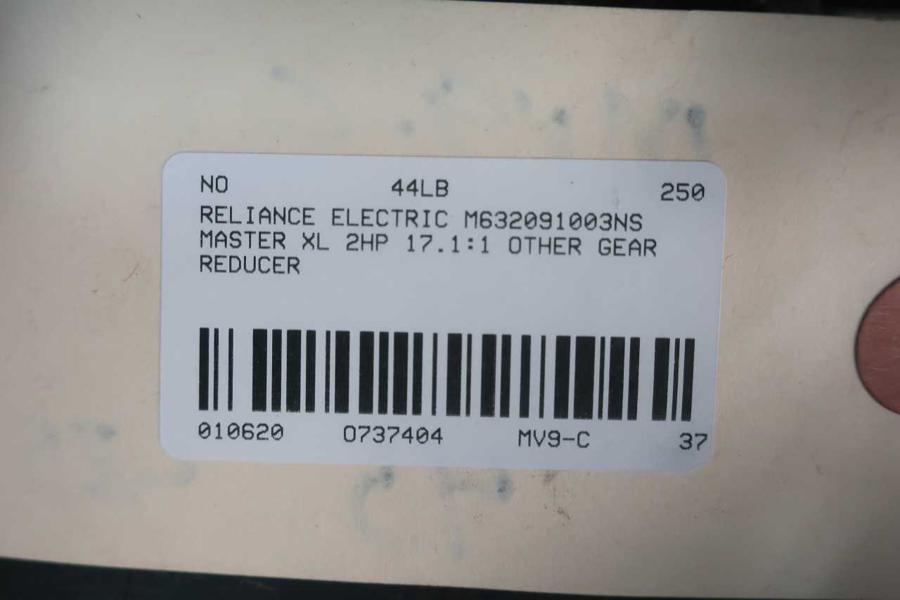 RELIANCE M632091003NS 56DG16A MASTER XL 2HP 17:1 INLINE GEAR REDUCER - GEAR REDUCERS