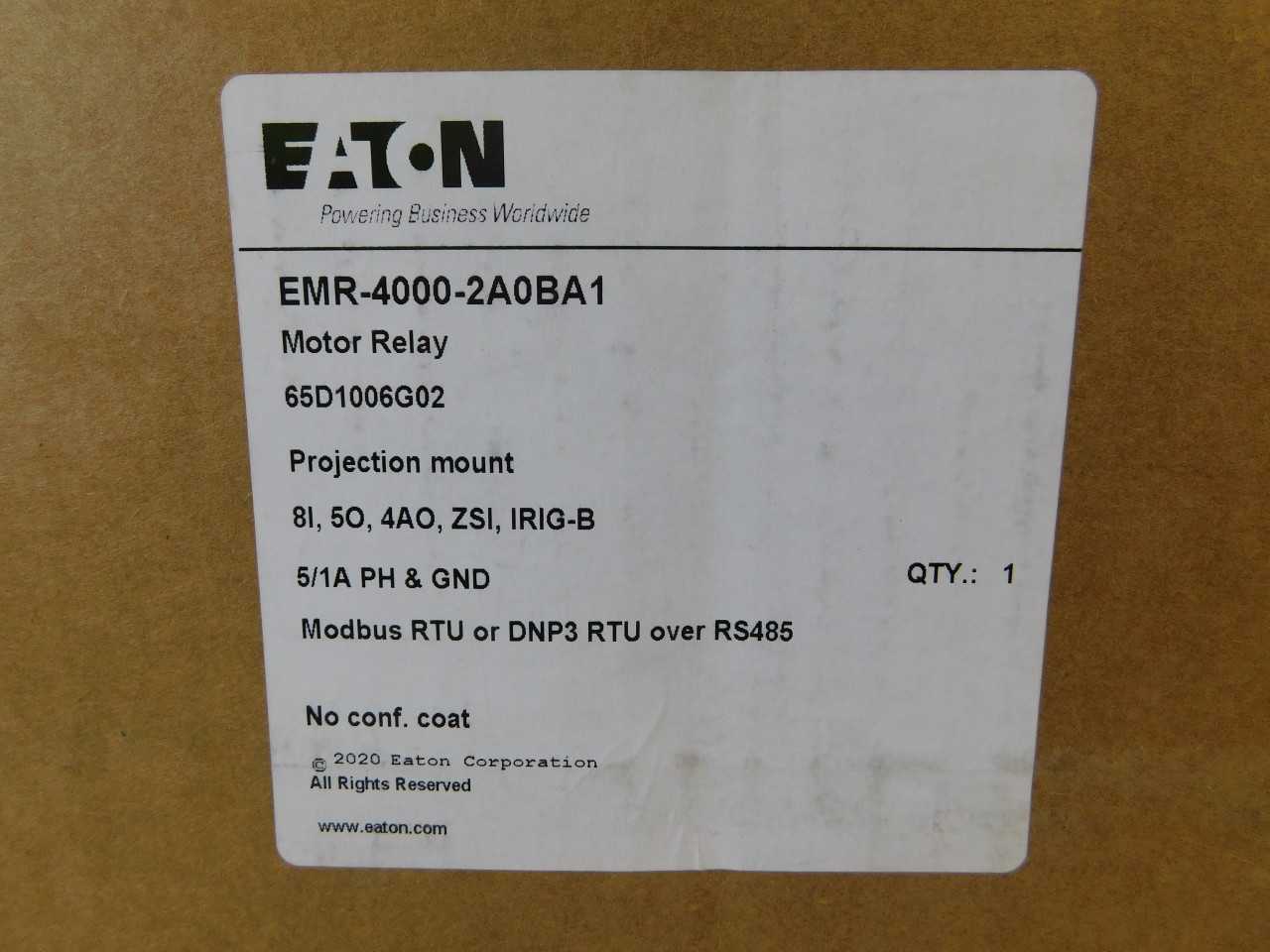 Quantity of 1x EMR-4000-2A0BA1 Relays - ELECTRICAL COMPONENTS Quantity of 1x EMR-4000-2A0BA1 Relays - ELECTRICAL COMPONENTS