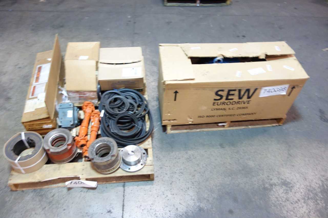 2 PALLETS OF ASSORTED ROLLER BEARINGS, GEAR REDUCERS, BELTS, BUSHING- SEW EURODRVE - GEAR REDUCERS