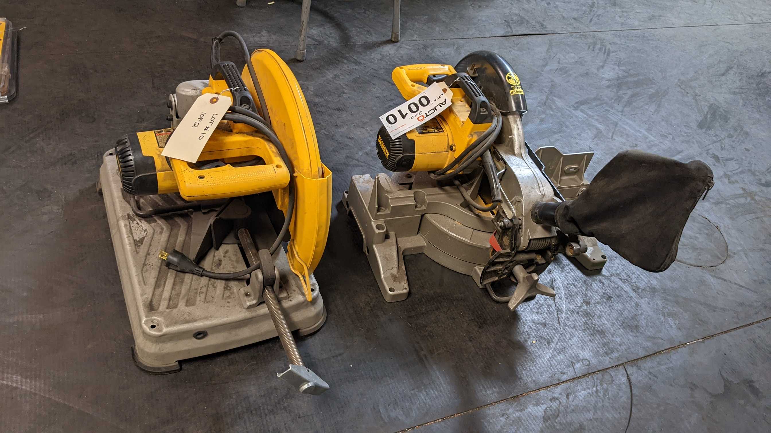 LOT OF 2 DEWALT CHOP SAW, MITER SAW - ELECTRIC POWER TOOLS