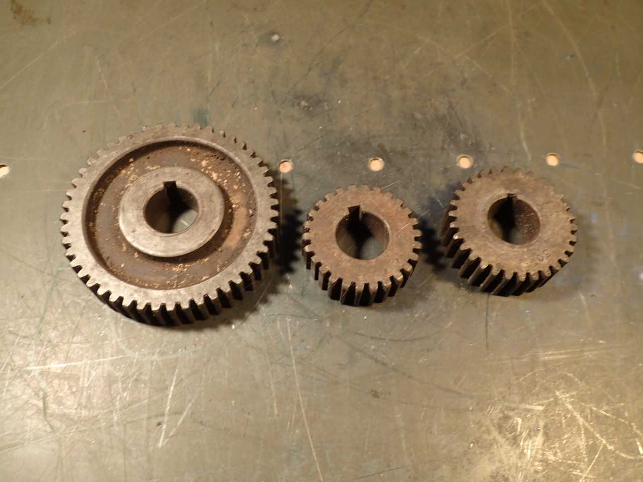 3-Piece Lot Lathe Change Gears: 1" Keyed Bore, 7/8" Thick 26 30 & 48 Tooth - LATHE PARTS