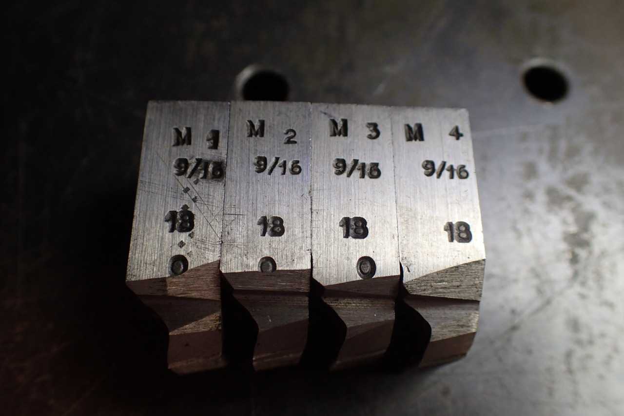 Set of Threading Chasers 9/16" -18 NF Thread for a Geometric 3/4" D Die Head - MACHINING ACCESSORIES & TOOLING