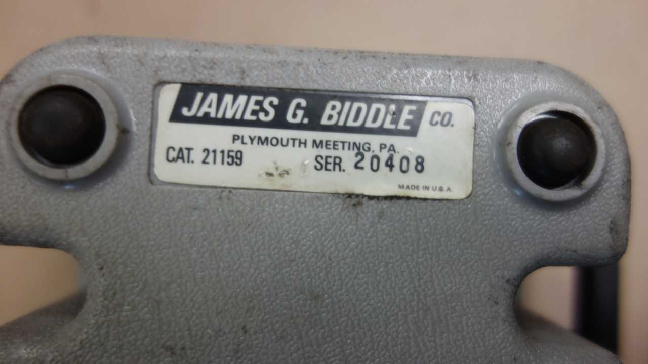 JAMES G BIDDLE 21159 MAJOR MEGGER TESTER - ELECTRICAL TESTING EQUIPMENT
