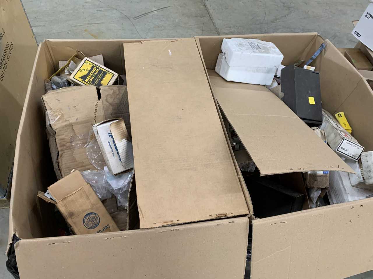 LARGE CRATE OF ELECTRICAL AUTOMATION EQUIPMENT PARTS - ELECTRICAL COMPONENTS