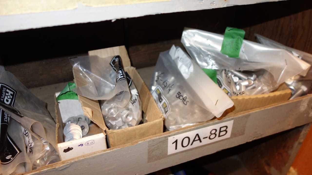 CONTENTS OF SHELF, ASSORTED ELECTRIC REPLACEMENT PARTS - ELECTRICAL COMPONENTS