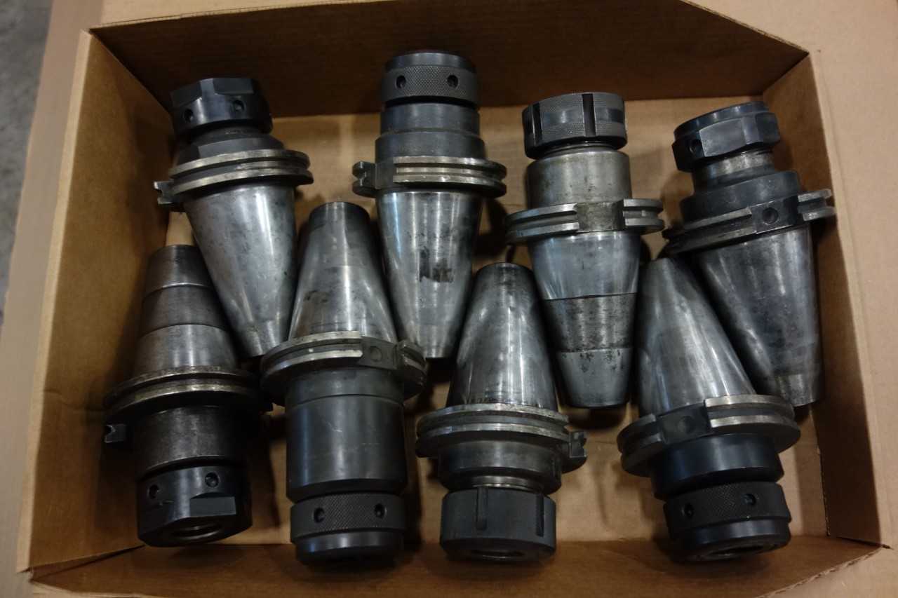 LOT OF ASSORTED CAT50 TOOL HOLDERS - PARLEC - ELECTRIC POWER TOOLS