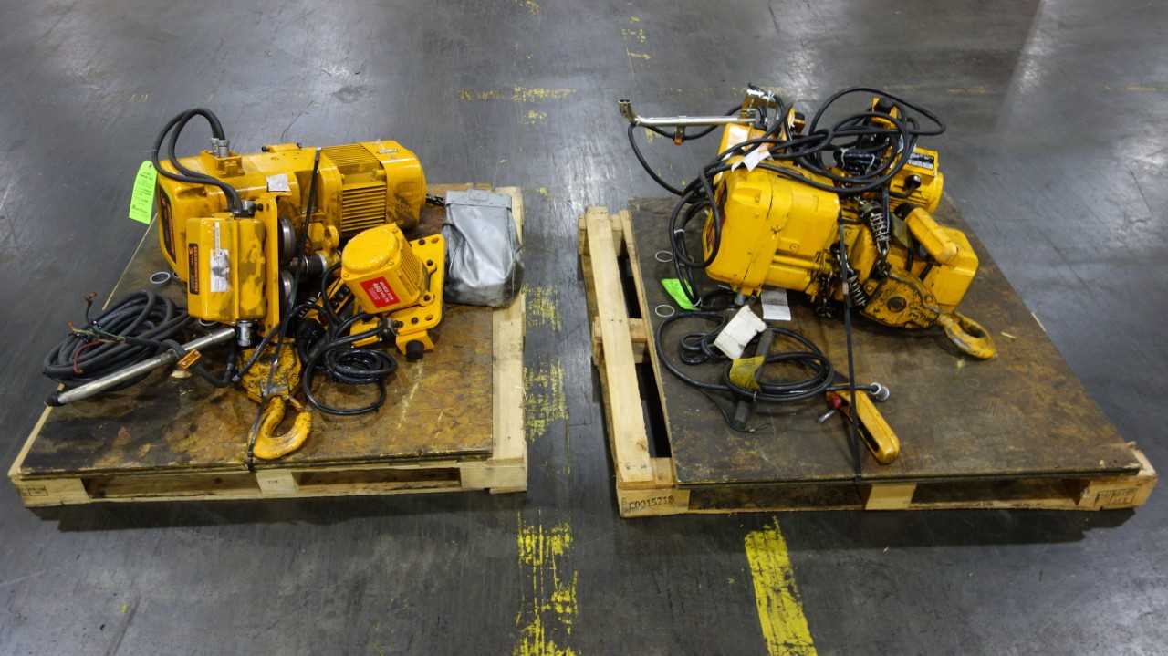 2 PALLETS OF HARRINGTON ER2A 3 TON ELECTRIC CHAIN HOIST WITH MOTORIZED TROLLEYS - LIFTING EQUIPMENT