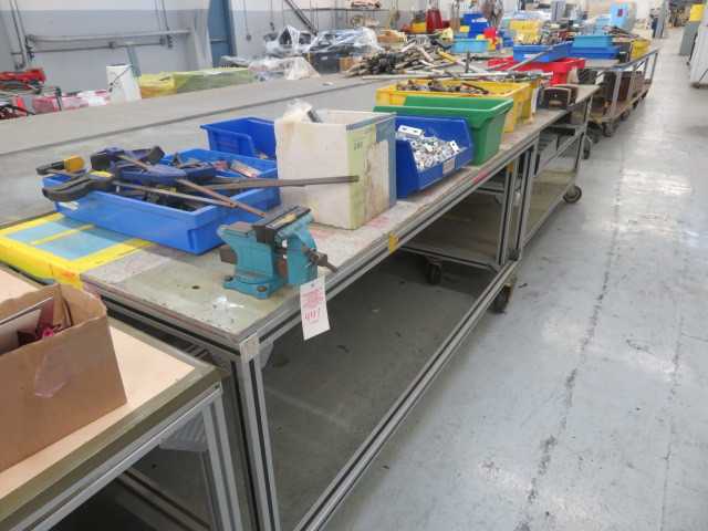 Wilton Vice and Aluminum Table with wheels (1) vice, no contents - MISCELLANEOUS