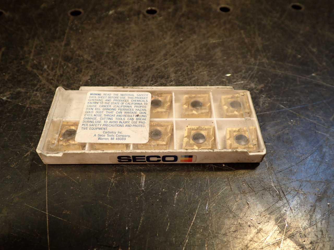 9 Pcs of Seco Carboloy CNGG120408-MF1 CP50 Indexable Carbide Inserts: TiN Coated - MACHINE TOOLING
