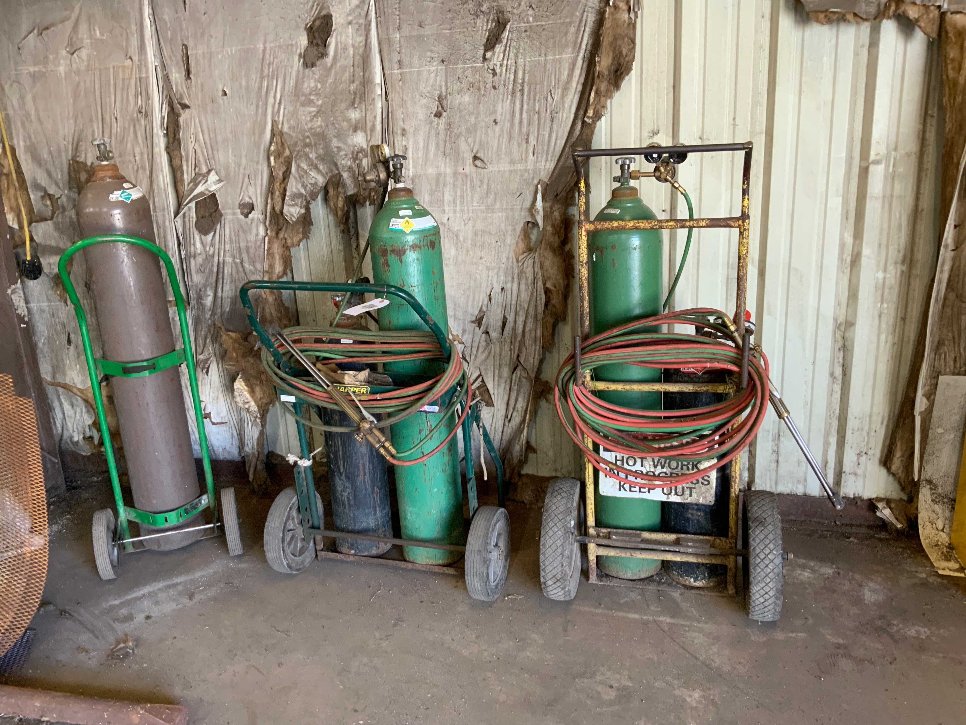 QTY 3 - OXY ACETYLENE TORCH CARTS - WELDING EQUIPMENT