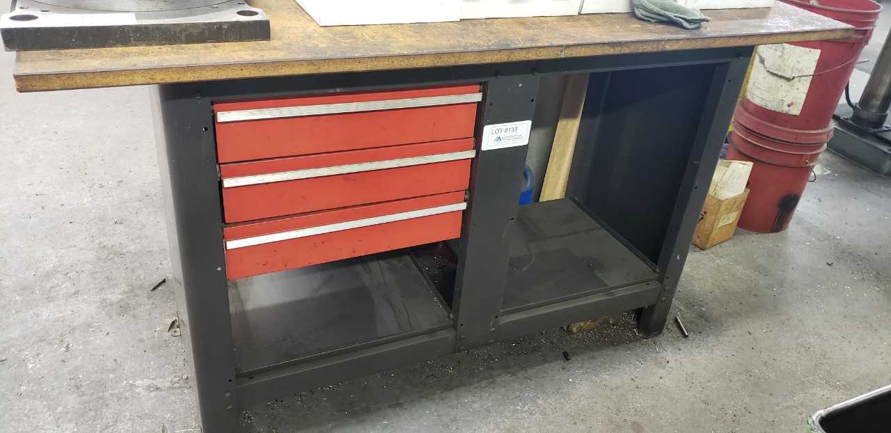 Wood Top Metal Workbench - Contents on Top Not Included - PLANT & FACILITY Wood Top Metal Workbench - Contents on Top Not Included - PLANT & FACILITY