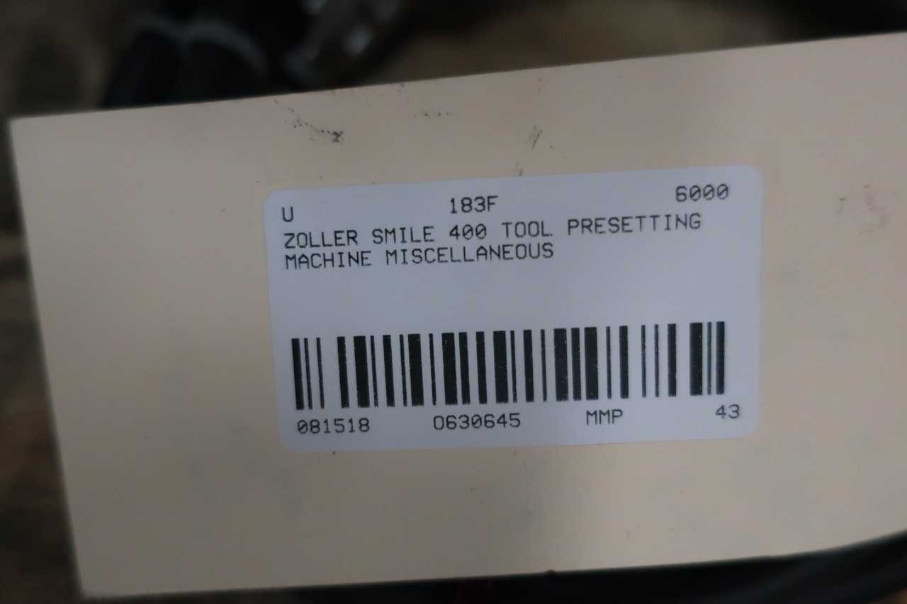 ZOLLER SMILE 400 VSM400-00343 TOOL PRESETTING MACHINE - TOOL STORAGE