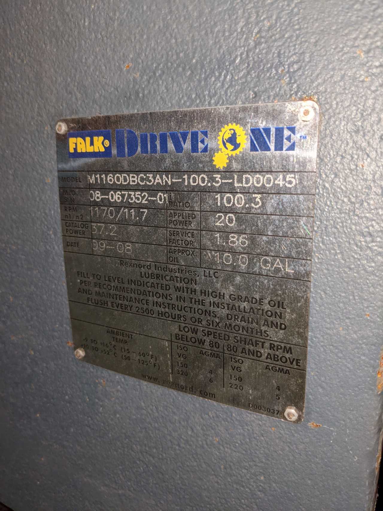 FALK DRIVE ONE M1160DBC3AN-100.3-LD0045 GEAR REDUCER - GEAR REDUCERS
