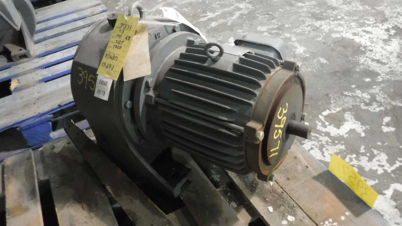 7 HP 1745 RPM 213T Frame Teco Gear Motor Model TB12 - ELECTRIC MOTORS