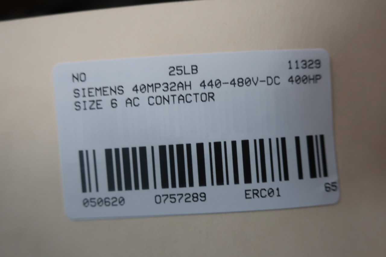 SIEMENS 40MP32AH 440-480V-DC 400HP SIZE 6 AC CONTACTOR - CONTACTORS
