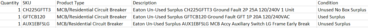 Quantity of 3x Busways and MCB/Residential Circuit Breakers - CIRCUIT BREAKERS Quantity of 3x Busways and MCB/Residential Circuit Breakers - CIRCUIT BREAKERS