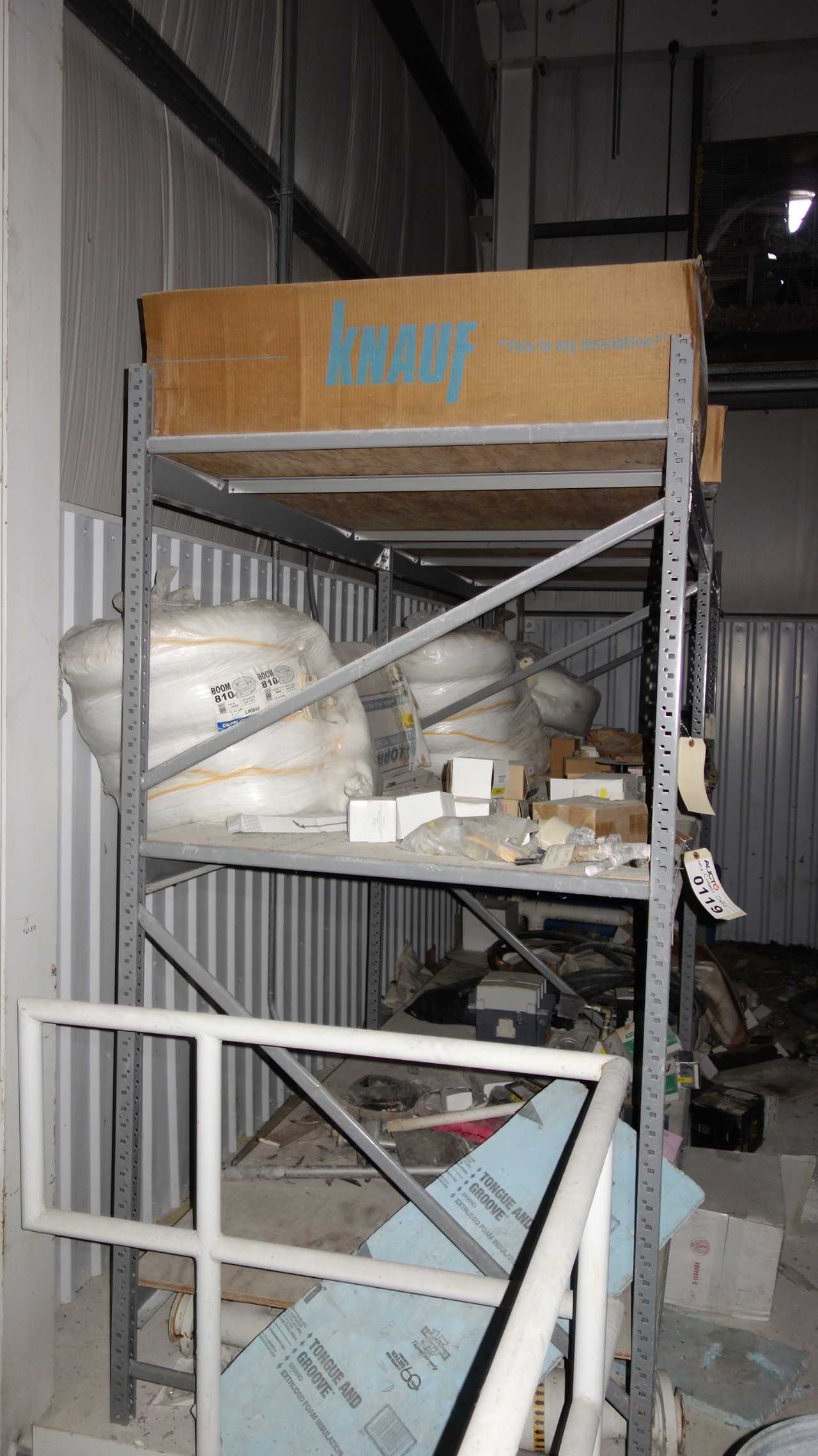2 SECTIONS OF STEEL SHELVING (EXCLUDING CONTENTS) - PALLET RACKING
