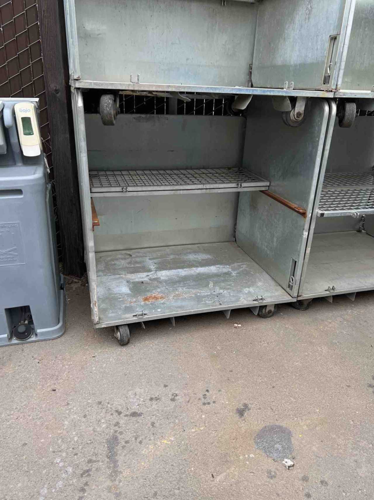 Lot of 6 Aluminum Storage Shelf Carts - ROLLING CARTS