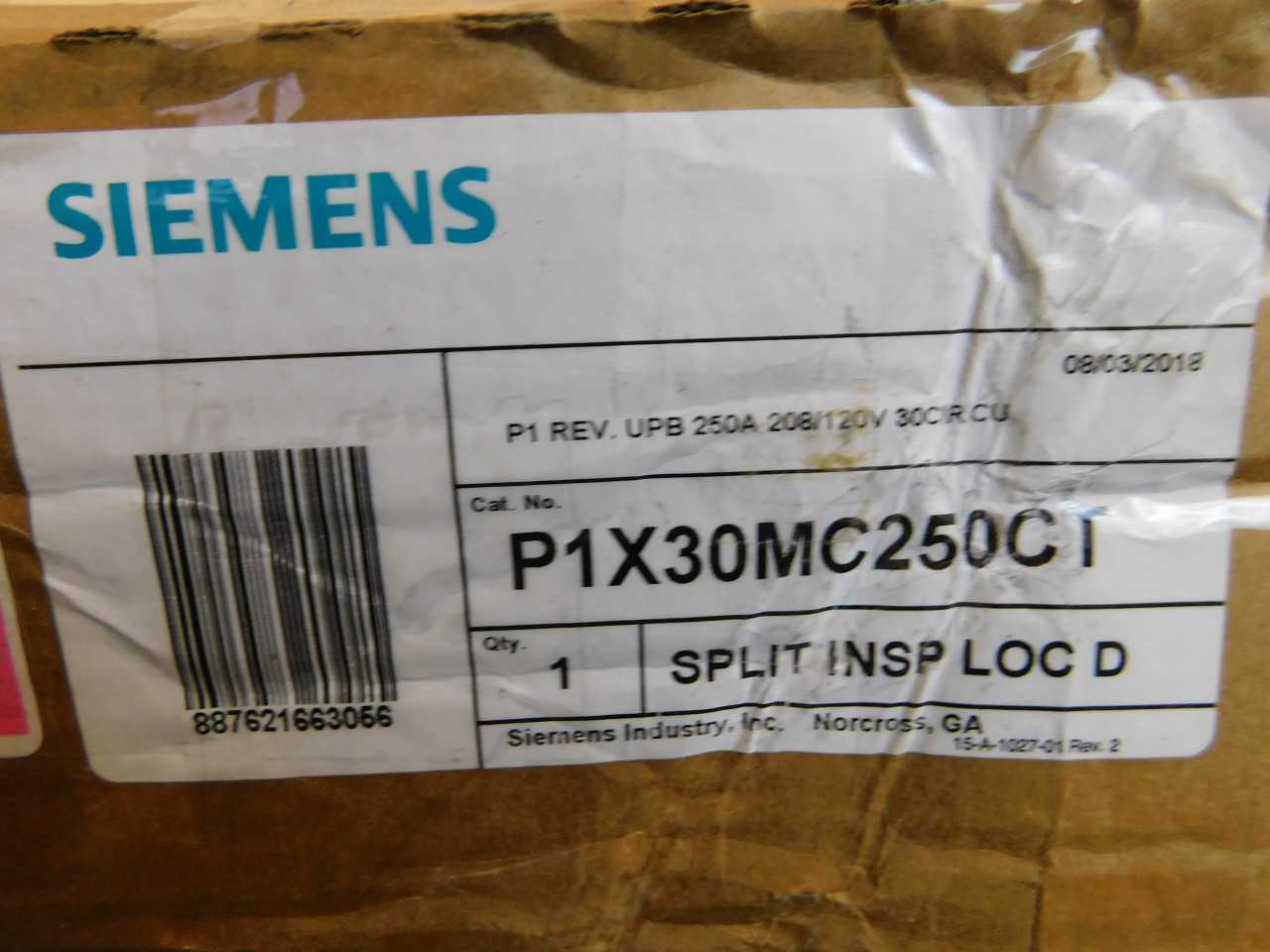 Lot of 1x P1X30MC250CT Electrical Panel - ELECTRICAL COMPONENTS