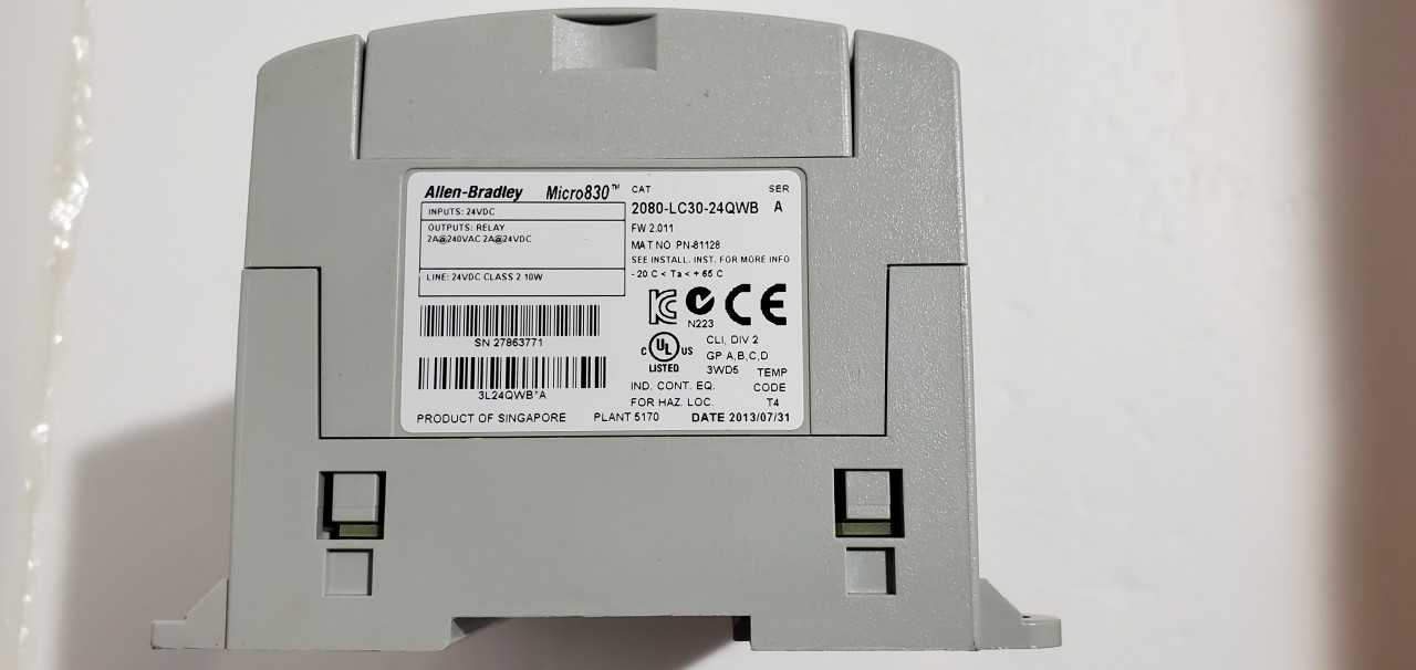 Allen Bradley Micro 830 2080-LC30-24QWB PLC - AUTOMATION & CONTROLS