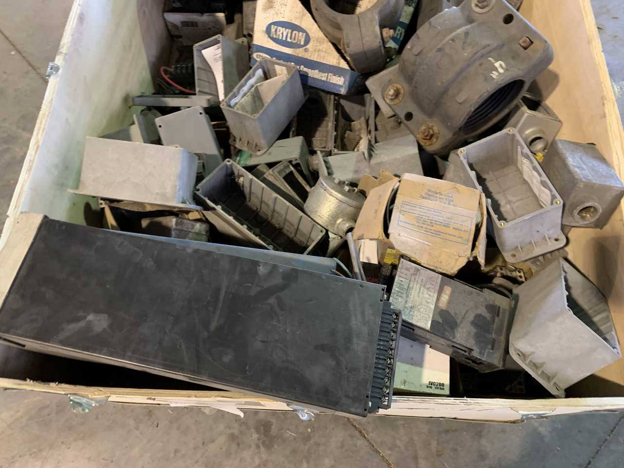 CRATE OF MISC. ELECTRICAL AND MRO EQUIPMENT PARTS - ELECTRICAL COMPONENTS