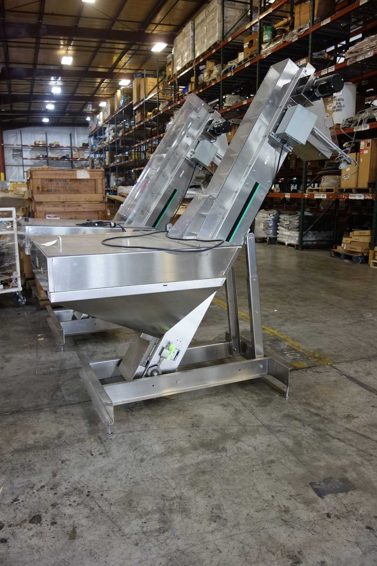 LOT OF 2 HOPPMANN EP-15 EP1508XDSA ELEVATING PREFEEDERS - MATERIAL HANDLING
