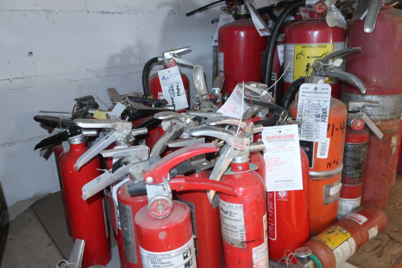 LOT OF ASSORTED FIRE EXTINGUISHERS - SAFETY EQUIPMENT