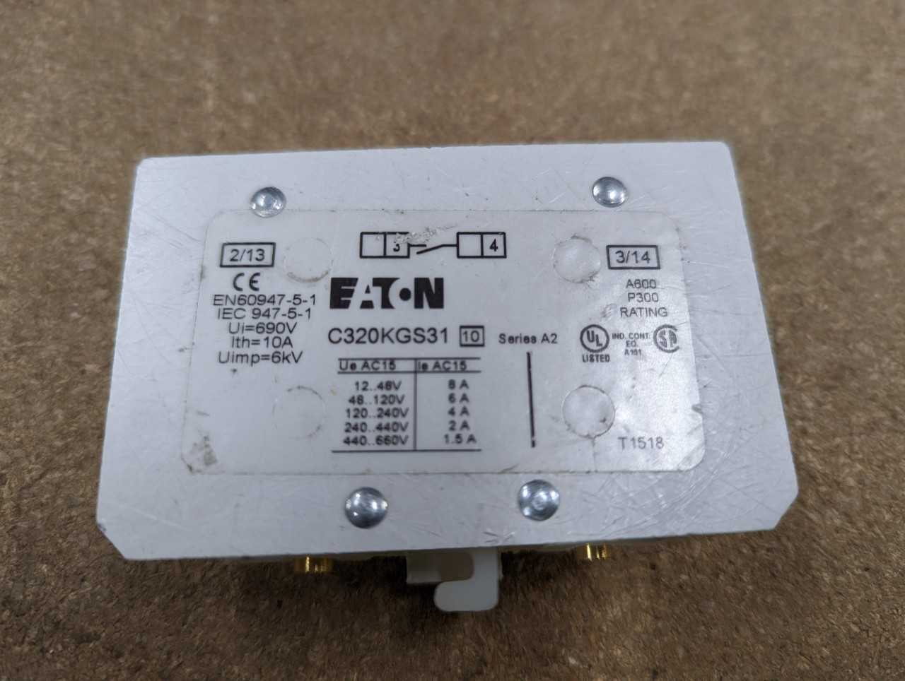 [Eaton - 25 QTY] "C320KGS31" Auxiliary Contact Blocks - ELECTRICAL COMPONENTS