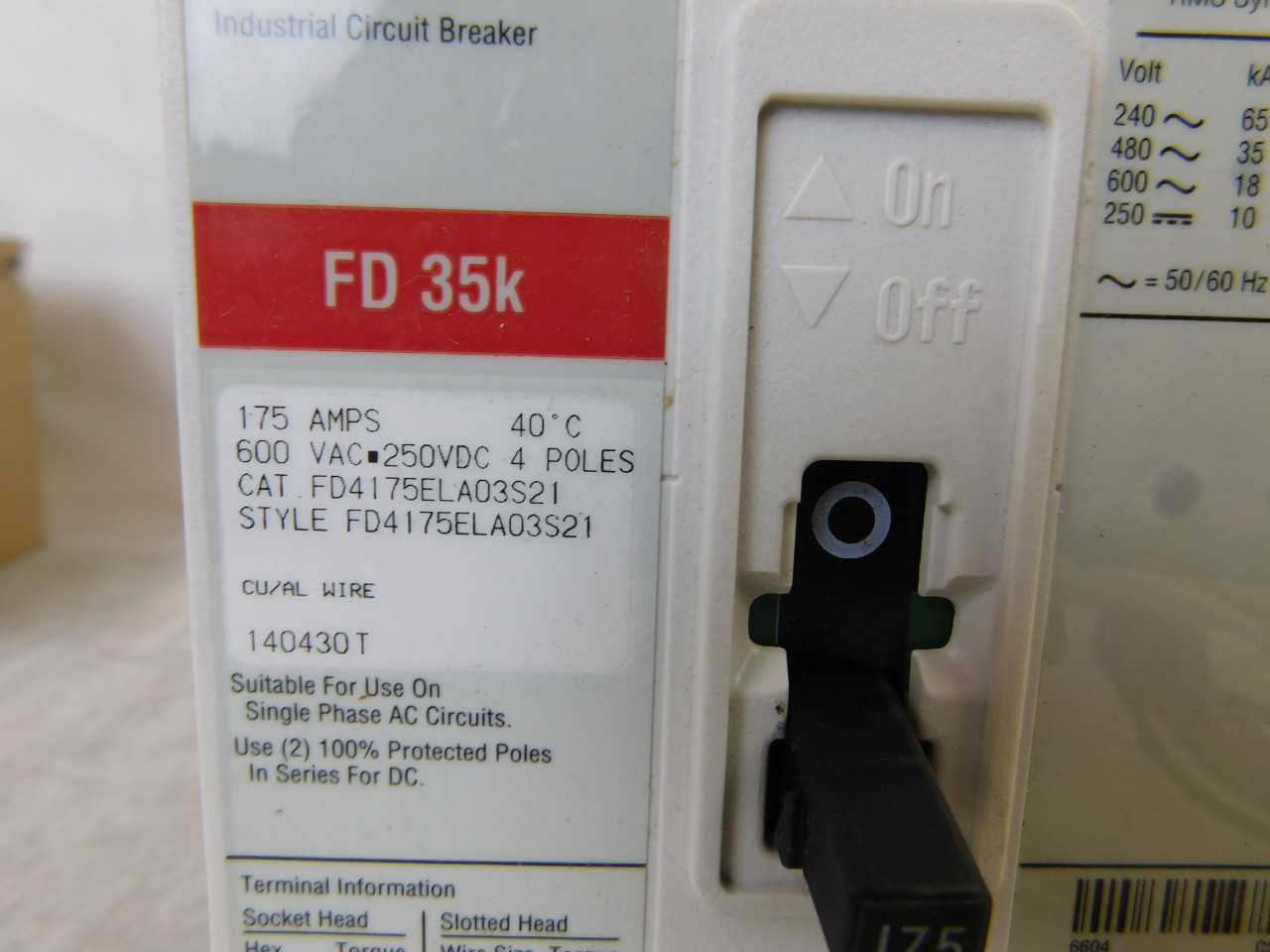 Lot of 1x FD4175ELA03S21 MCCB/Molded Case Circuit Breaker - CIRCUIT BREAKERS
